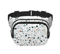 Sac banane double couche carré imprimé Parttern - Blanc, noir, One Size