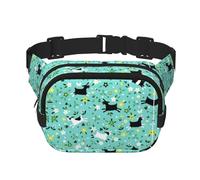 Sac banane double couche carré unisexe imprimé chèvre Frolic Accessoire d'entraînement de voyage, noir, taille unique, Noir, One Size