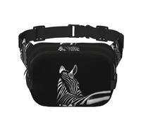 Sac banane double couche carré zèbre noir et blanc - Sac banane unisexe partout avec sangle réglable, course à pied, voyage, noir, taille unique
