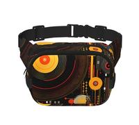 Sac banane double couche pour disque vinyle - Sac banane pour homme et femme - Sac banane réglable pour voyage, randonnée, course à pied, cyclisme, festival