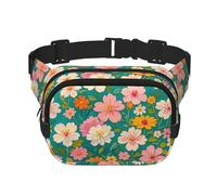 Sac Banane Double Couche pour Homme et Femme, Ceinture de Course réglable et imperméable, Sac Banane Multifonctionnel avec imprimé Blossom Delight pour Voyage, randonnée, Fitness