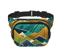 Sac Banane Double Couche pour Homme et Femme, Ceinture de Course réglable et imperméable, Sac Banane Multifonctionnel avec imprimé Mountain Melodies pour Voyage, randonnée, Fitness