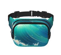 Sac Banane Double Couche pour Homme et Femme, Ceinture de Course réglable et imperméable, Sac Banane Multifonctionnel avec imprimé Ocean Symphony pour Voyage, randonnée, Fitness