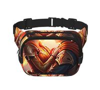 Sac Banane Double Couche pour Hommes et Femmes, Ceinture de Course réglable et imperméable, Sac Banane Multifonctionnel avec imprimé Ember Embrace pour Voyage, randonnée, Fitness