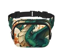 Sac Banane Double Couche pour Hommes et Femmes, Ceinture de Course réglable et imperméable, Sac Banane Multifonctionnel avec imprimé Dragon pour Voyage, randonnée, Fitness