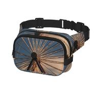 Sac Banane Double Couche pour Hommes et Femmes, Ceinture de Course réglable et imperméable, Sac Banane Multifonctionnel avec imprimé Grande Roue pour Voyage, randonnée, Fitness