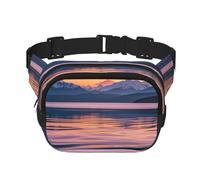 Sac Banane Double Couche pour Hommes et Femmes, Ceinture de Course réglable et imperméable, Sac Banane Multifonctionnel avec imprimé eaux tranquilles pour Voyage, randonnée, Fitness