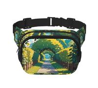 Sac Banane Double Couche pour Hommes et Femmes, Ceinture de Course réglable et imperméable, Sac Banane Multifonctionnel avec imprimé de chemins cachés pour Voyage, randonnée, Fitness