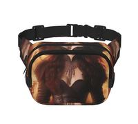 Sac Banane Double Couche pour Hommes et Femmes, Ceinture de Course réglable et imperméable, Sac Banane Multifonctionnel avec Impression DVD Fire pour Voyage, randonnée, Fitness