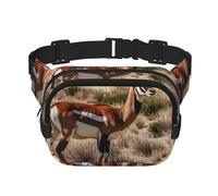 Sac Banane Double Couche pour Hommes et Femmes, Ceinture de Course réglable et imperméable, Sac Banane Multifonctionnel avec imprimé Antilope Agile pour Voyage, randonnée, Fitness