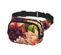 Sac Banane Double Couche pour Hommes et Femmes, Ceinture de Course réglable et imperméable, Sac Banane Multifonctionnel avec imprimé Floral en arrière-Plan pour Voyage, randonnée, Fitness
