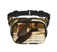 Sac banane double réglable pour voyage, sport et quotidien pour homme et femme, Canard voler sur la rivière, Taille unique