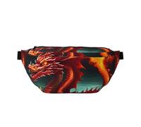 Sac banane Dragon King in Fire avec plusieurs poches, facile à transporter, adapté pour le sport, les voyages et une utilisation quotidienne.