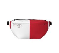 Sac banane drapeau de Malte avec plusieurs poches, facile à transporter, adapté pour le sport, les voyages et une utilisation quotidienne.