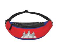 Sac banane drapeau du Cambodge - Sac banane pour voyage course à pied mains libres