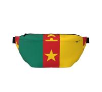 Sac banane drapeau du Cameroun avec plusieurs poches, facile à transporter, adapté pour le sport, les voyages et une utilisation quotidienne.