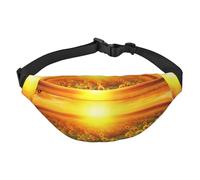 Sac banane Dreamlike Sunset Of A Sunflower Field pour homme et femme - Sac banane à bandoulière pour partout - Sac banane avec sangle réglable - Sac de poitrine décontracté pour la randonnée en plein