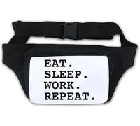 Sac banane Eat Sleep Work Repeat Blanc