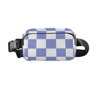 Sac banane élégant à carreaux américains violet et blanc pour homme et femme avec sangle réglable pour cyclisme, randonnée, gym, Plaid américain violet et blanc, Taille unique