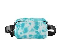 Sac banane élégant à motif tie-dye bleu sarcelle pour femmes, hommes, adolescents, sac banane résistant à l'eau avec sangle réglable pour l'entraînement, la course à pied, la randonnée, Motif tie-dye