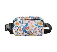 Sac banane élégant avec chats de l'Himalaya pour femmes, hommes, adolescents, sac banane étanche pour cyclisme, randonnée, Dessin animé Sweet Paon Blanc, 1 size