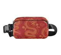 Sac banane élégant avec dragon, imperméable, pour homme, 20,3 x 13,5 x 5,8 cm, drôle et mignon, dragon rouge, 20,3 x 13,5 x 5,8 cm, Élégant dragon rouge, 8 x 5.3 x 2.3 inch, Drôle et mignon