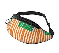 Sac banane élégant avec drapeau de l'Amérique irlandaise - Multifonction - Pour homme et femme, Noir , Taille unique, Sacs banane