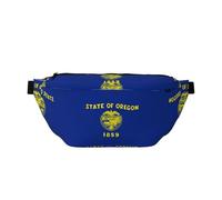 Sac banane élégant avec drapeau de l'État de l'Oregon - Pochette de voyage polyvalente et compacte pour un rangement mains libres, noir, One Size
