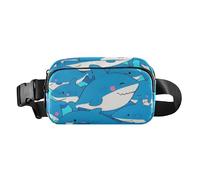 Sac banane élégant avec fermeture éclair et sangle réglable pour le shopping, le sport, le travail, Mignon dessin animé poisson mer, 1 size