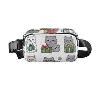 Sac banane élégant avec motif chat porte-bonheur pour homme et femme - Petit sac à bandoulière antivol avec sangle réglable pour voyage, shopping, course à pied, Chat porte-bonheur pour la