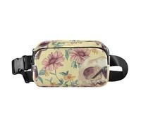 Sac banane élégant avec motif crânes portant des lunettes de soleil safari pour homme et femme - Petit sac à bandoulière essentiel de voyage avec sangle réglable pour voyage, shopping, course à pied