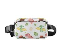 Sac banane élégant avec motif dinosaure rouge avec volcan pour homme et femme, sac à bandoulière multifonction avec sangle réglable pour voyage, shopping, course à pied, Dinosaure rouge avec volcan, 1