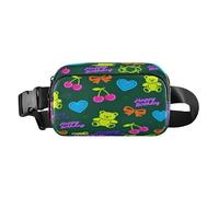 Sac banane élégant avec sangle réglable pour entraînement, course à pied, randonnée, sac à bandoulière vert foncé avec inscription Happy Birthday Cars