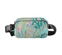 Sac banane élégant avec sangle réglable pour homme et femme avec imprimé guépard bleu doré mystère