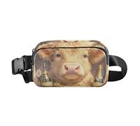 Sac banane élégant avec sangle réglable pour homme et femme Motif vache écossaise