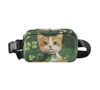 Sac banane élégant avec sangle réglable pour la course à pied et la Saint-Patrick - Sac banane multifonction avec sangle réglable pour l'entraînement, la course à pied, la randonnée, Vase pour chat de
