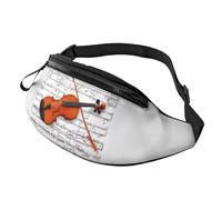 Sac banane élégant avec violon 3D pour femme et homme - Léger - Avec poches zippées - Ceinture réglable pour la marche, la course à pied, le cyclisme, la randonnée, le sport de plein air, 3D, Taille