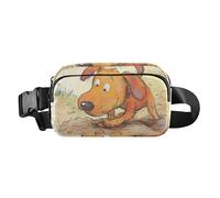 Sac banane élégant en forme d'escargot sur un rocher pour femmes, hommes, adolescents, grande capacité, Sable d'os de chien jaune, 1 size