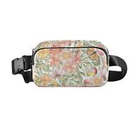 Sac banane élégant et étanche avec sangle réglable pour voyage, gym, travail, été sauvage, fleurs rustiques, cottage, papillon, Wild Summer Cottage Fleurs Rustiques Papillon, 1 Size