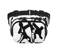 Sac banane élégant et pratique avec impression d'arts martiaux de taekwondo, réglable, parfait pour les voyages et les activités de plein air, Noir , Taille unique