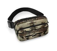 Sac banane élégant imprimé couronne de crâne pour entraînement, voyage, course décontractée, course à pied, randonnée, cyclisme, couronne de crâne élégante, 20 x 13 cm, Élégante couronne de crâne, 7.9
