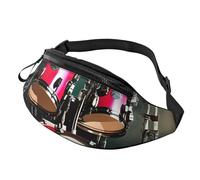 Sac banane élégant imprimé tambour jazz pour homme et femme, sac de voyage confortable pour la randonnée, le cyclisme et la course à pied