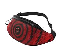 Sac banane élégant motif vortex de fleurs rouges pour homme et femme, sac de voyage confortable pour la randonnée, le cyclisme et la course à pied