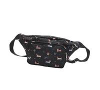 Sac banane élégant pour femme et adolescente - Motif teckel - Grande capacité - Sac de poitrine à bandoulière pour l'extérieur, noir