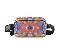 Sac banane élégant pour femmes, hommes, adolescents, petit sac à bandoulière, accessoire de voyage avec sangle réglable pour voyage, vacances, course à pied, Yeux psychédéliques groovy dessinés à la