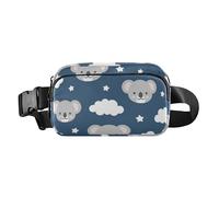 Sac banane élégant pour femmes, hommes, adolescents, petit sac banane à fermeture éclair avec sangle réglable pour cyclisme, randonnée, gym, motif koala mignon bonne nuit, Joli motif koala « Good