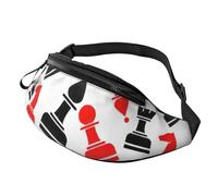 Sac banane élégant pour homme et femme avec motif d'échecs pour voyage, randonnée, cyclisme et course à pied