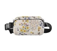 Sac banane élégant pour homme et femme avec sangle réglable pour entraînement, course à pied, randonnée, Wild Flower Honey Gold Happy Good Luck, Taille unique