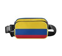 Sac banane élégant pour homme et femme, mini sac de poitrine à bandoulière avec sangle réglable pour le shopping, le sport, le travail, les drapeaux nationaux colombiens, bleu, rouge, jaune, Drapeaux