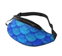 Sac banane élégant pour homme et femme Motif écailles de sirène Bleu océan